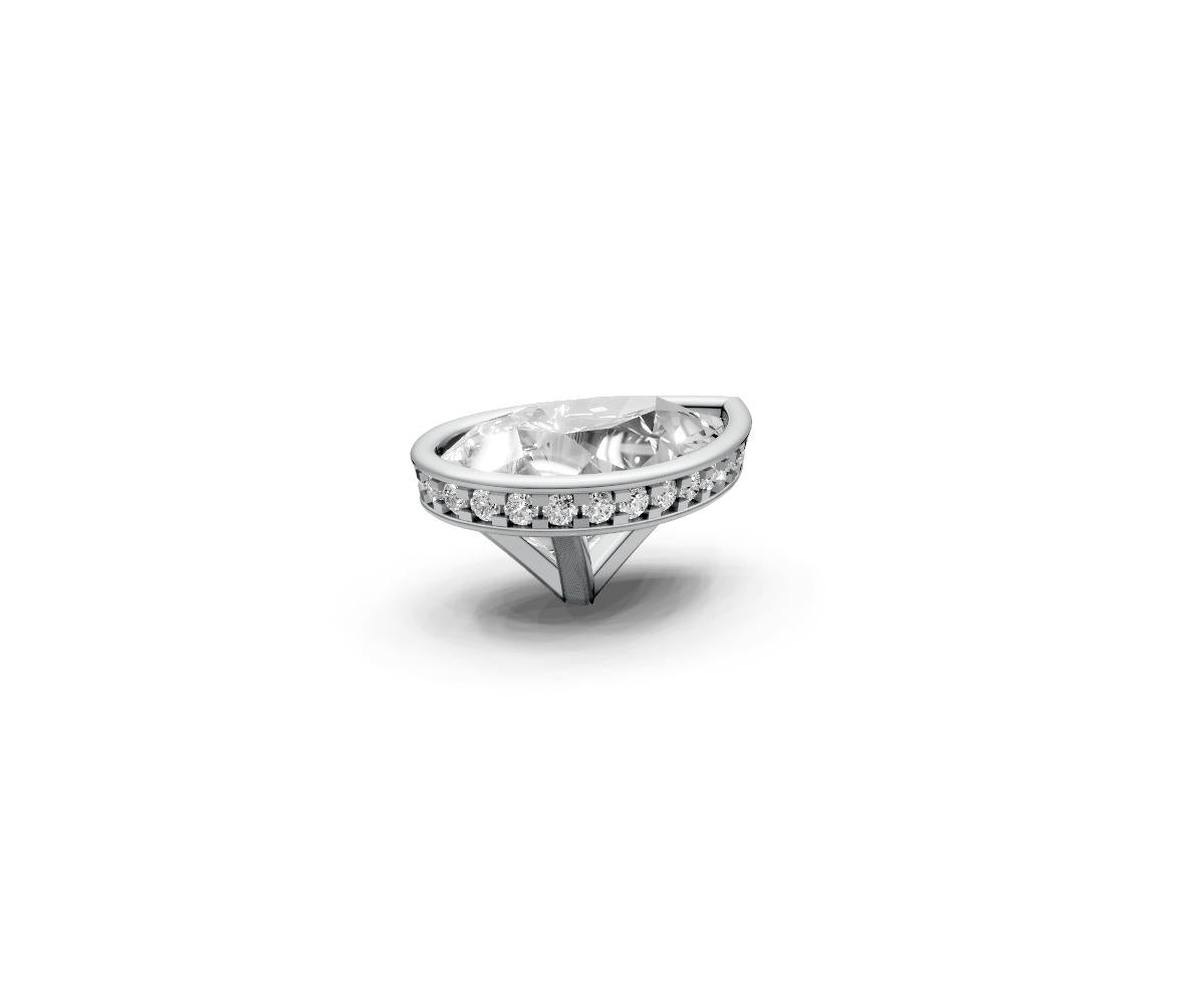Pear 3ct Centre Setting with Hidden Halo