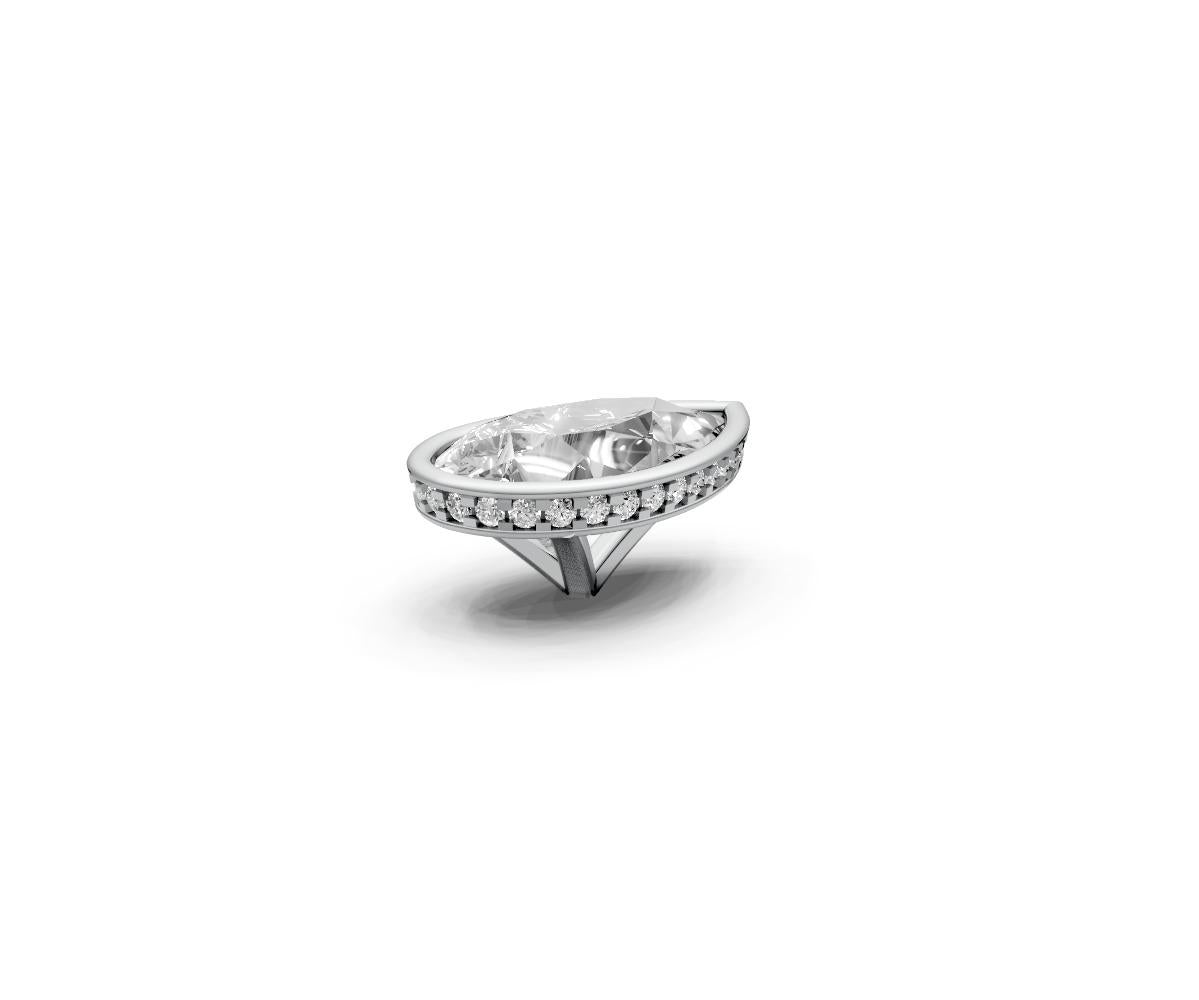 Pear 5ct Centre Setting with Hidden Halo