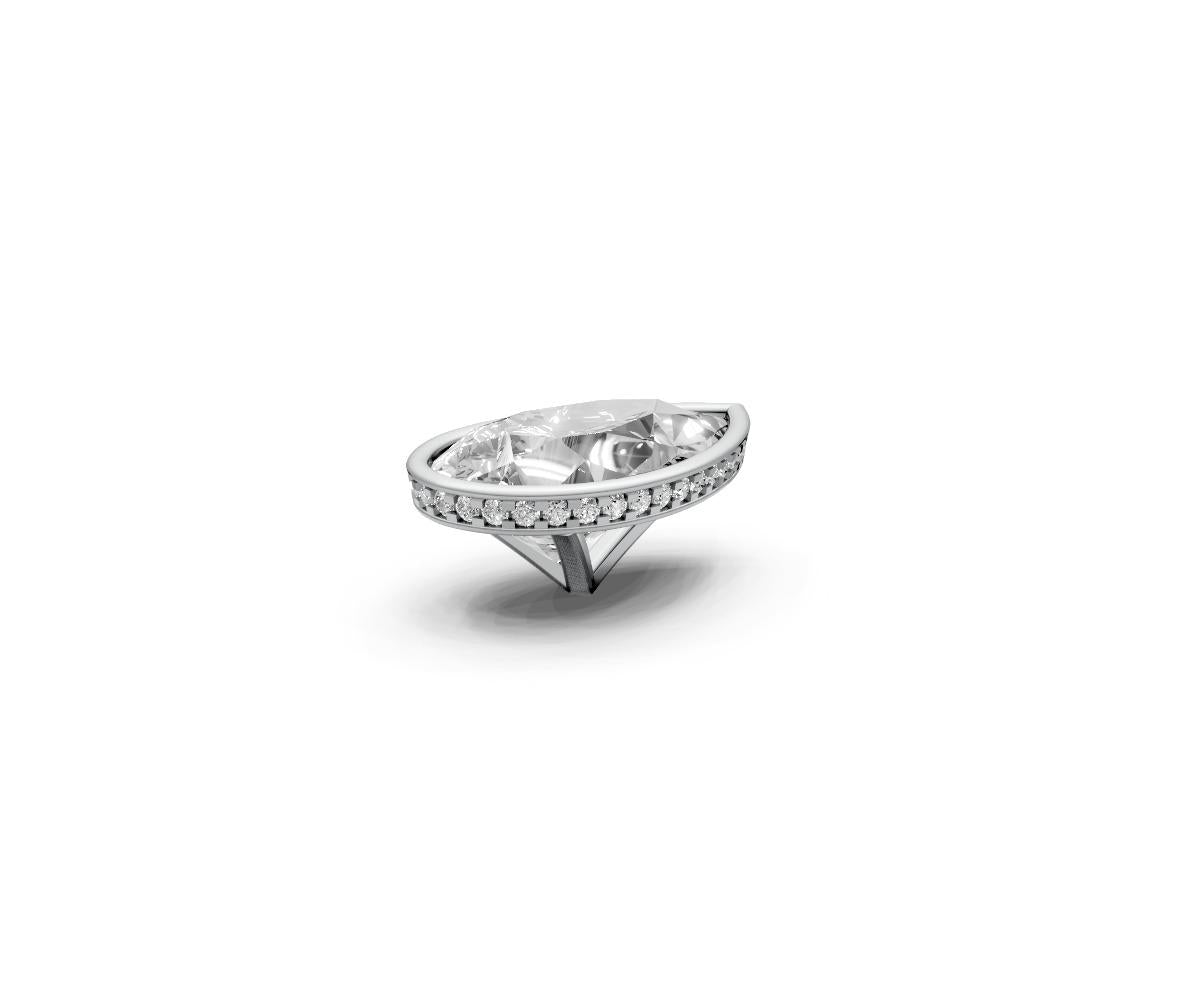 Pear 7ct Centre Setting with Hidden Halo