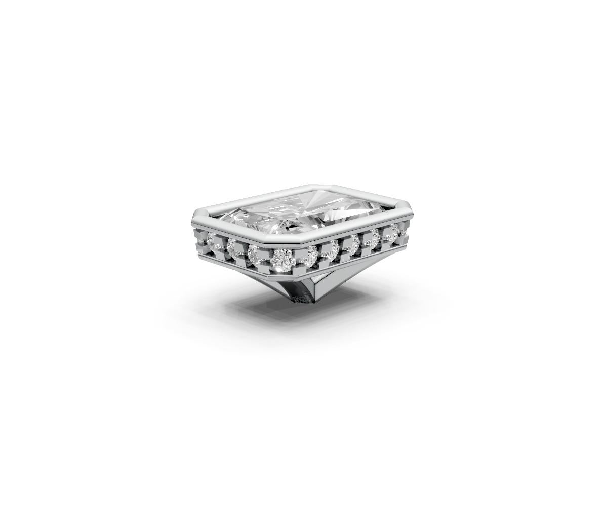 Radiant 1ct Centre Setting with Hidden Halo