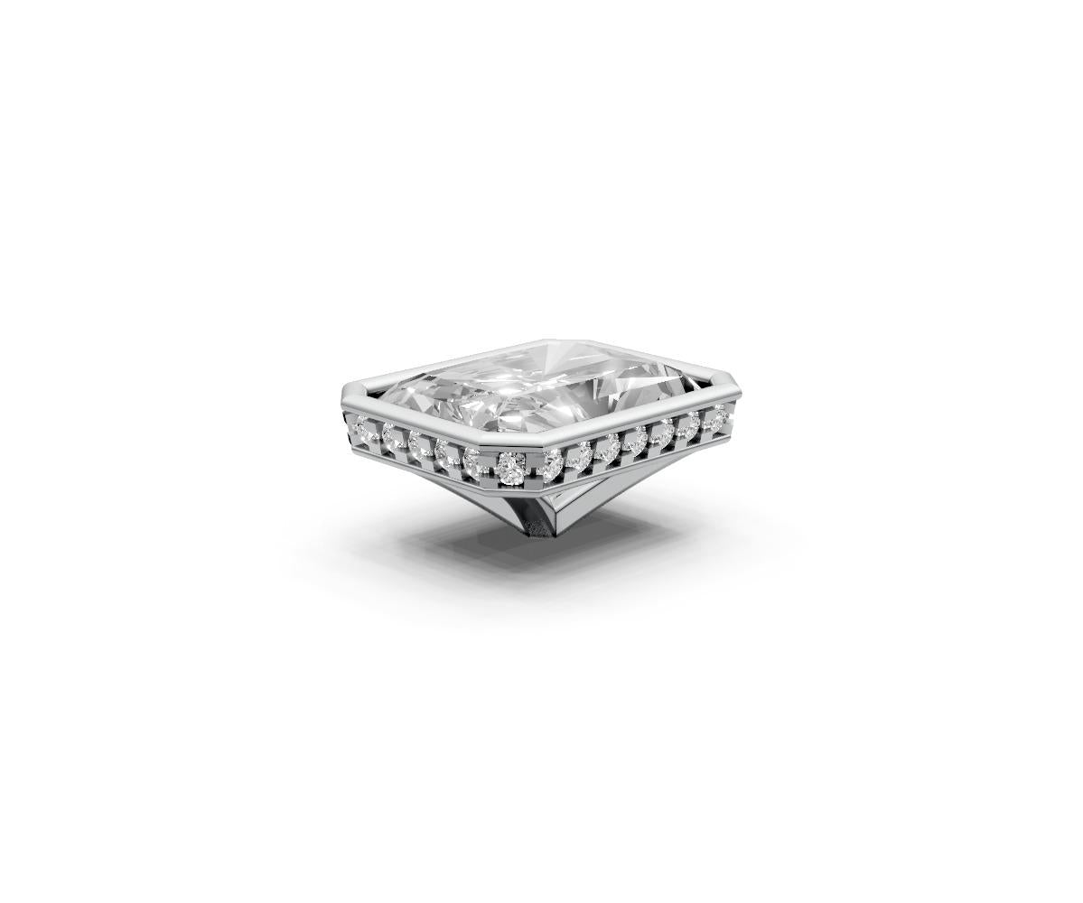 Radiant 3ct Centre Setting with Hidden Halo