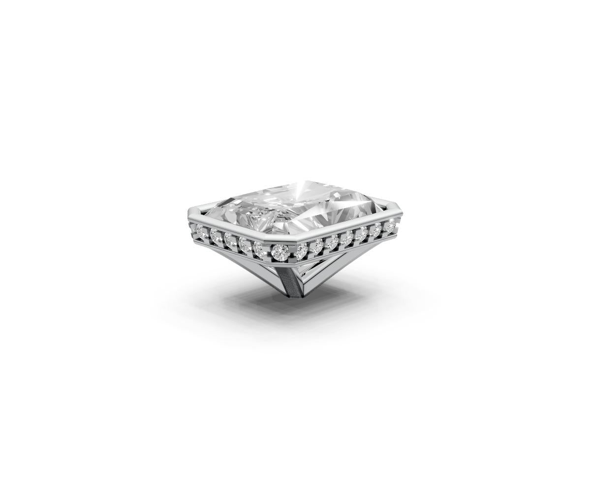 Radiant 5ct Centre Setting with Hidden Halo