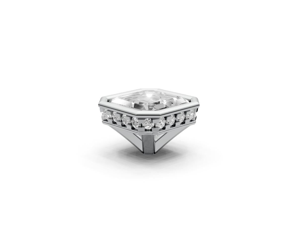 Asscher 1ct Centre Setting with Hidden Halo