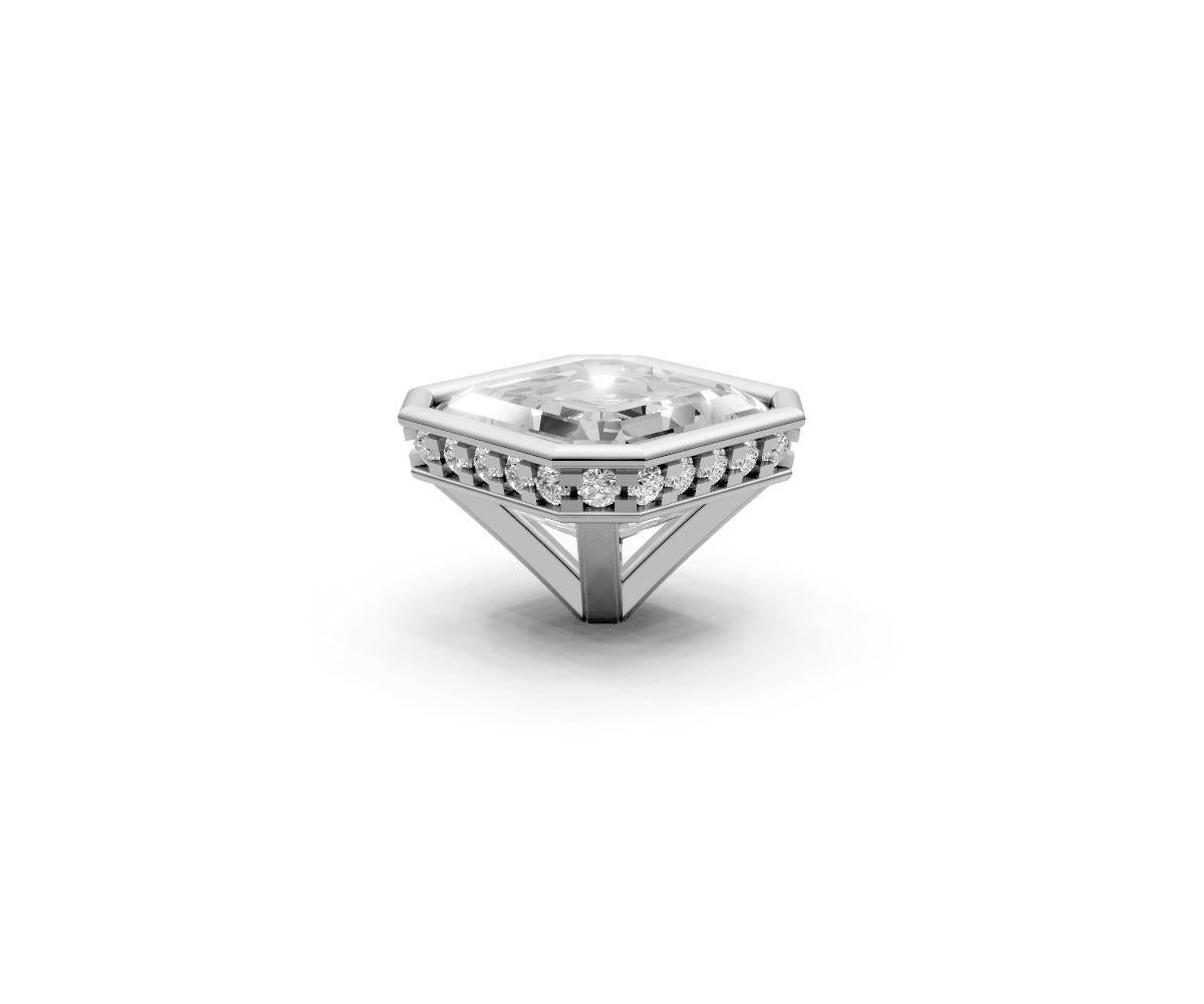 Asscher 2ct Centre Setting with Hidden Halo