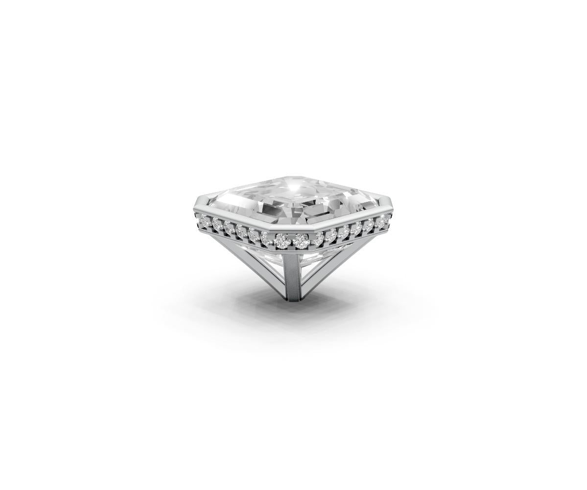 Asscher 7ct Centre Setting with Hidden Halo