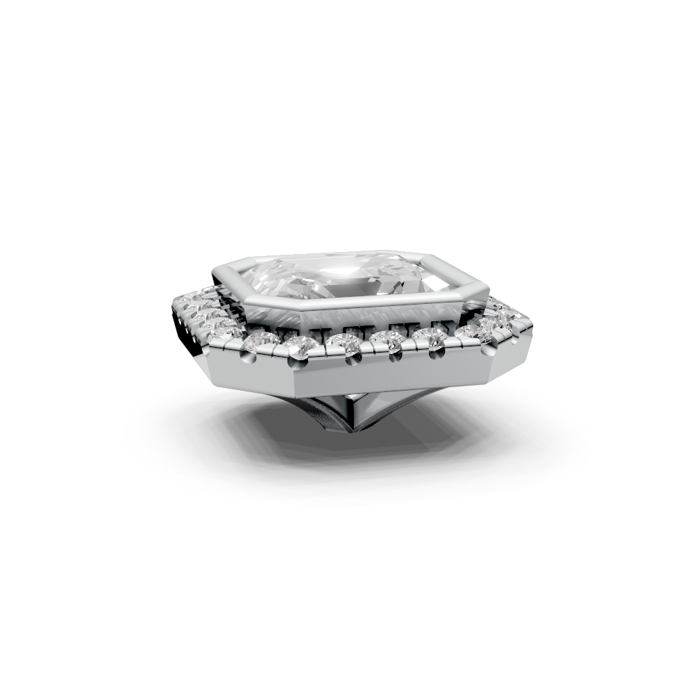 Asscher 1ct Centre Setting with Halo