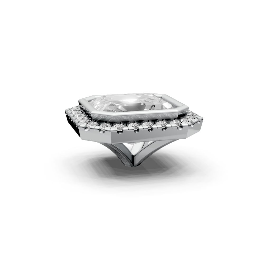Asscher 2ct Centre Setting with Halo
