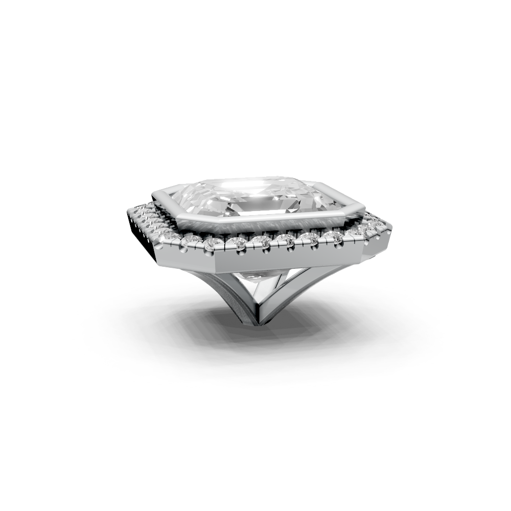 Asscher 3ct Centre Setting with Halo