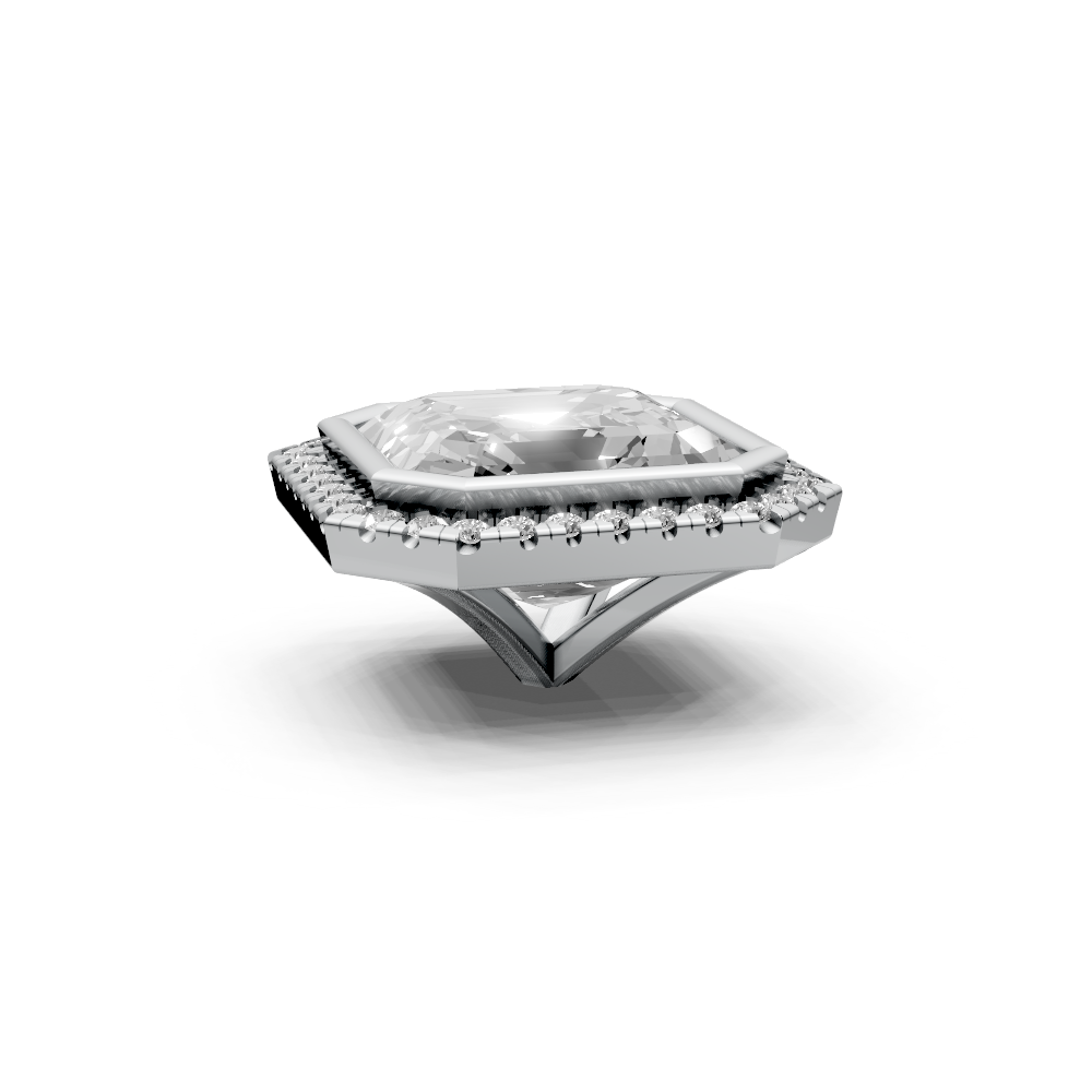 Asscher 5ct Centre Setting with Halo
