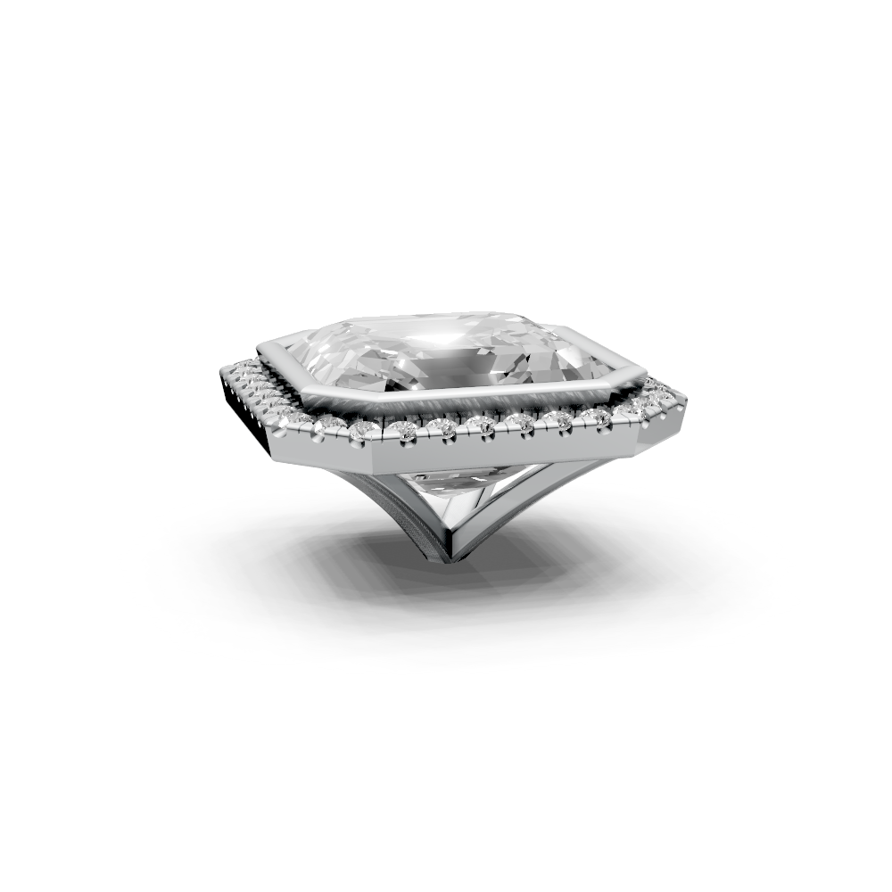 Asscher 7ct Centre Setting with Halo