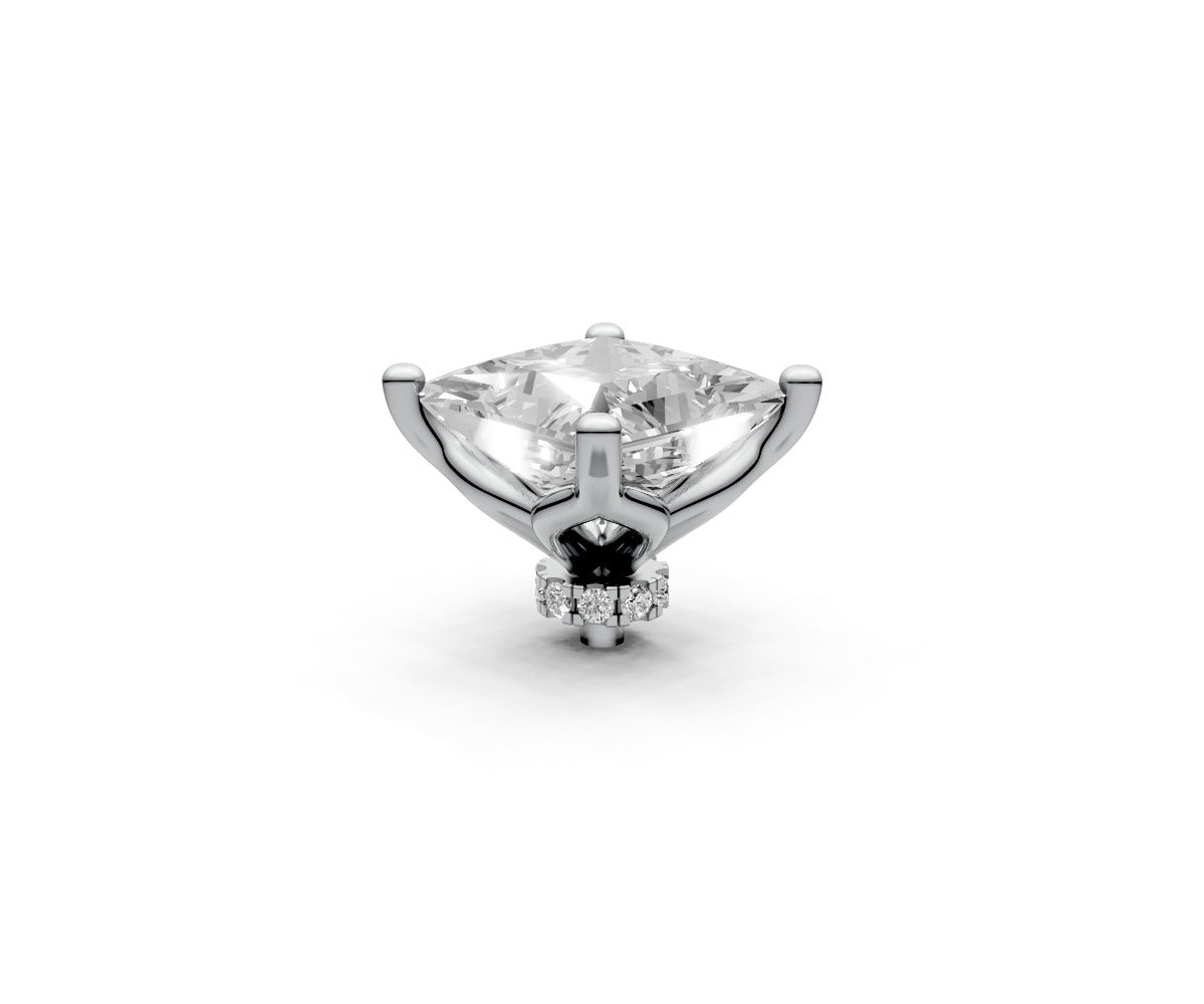 Princess 4ct Centre Setting with Hidden Halo