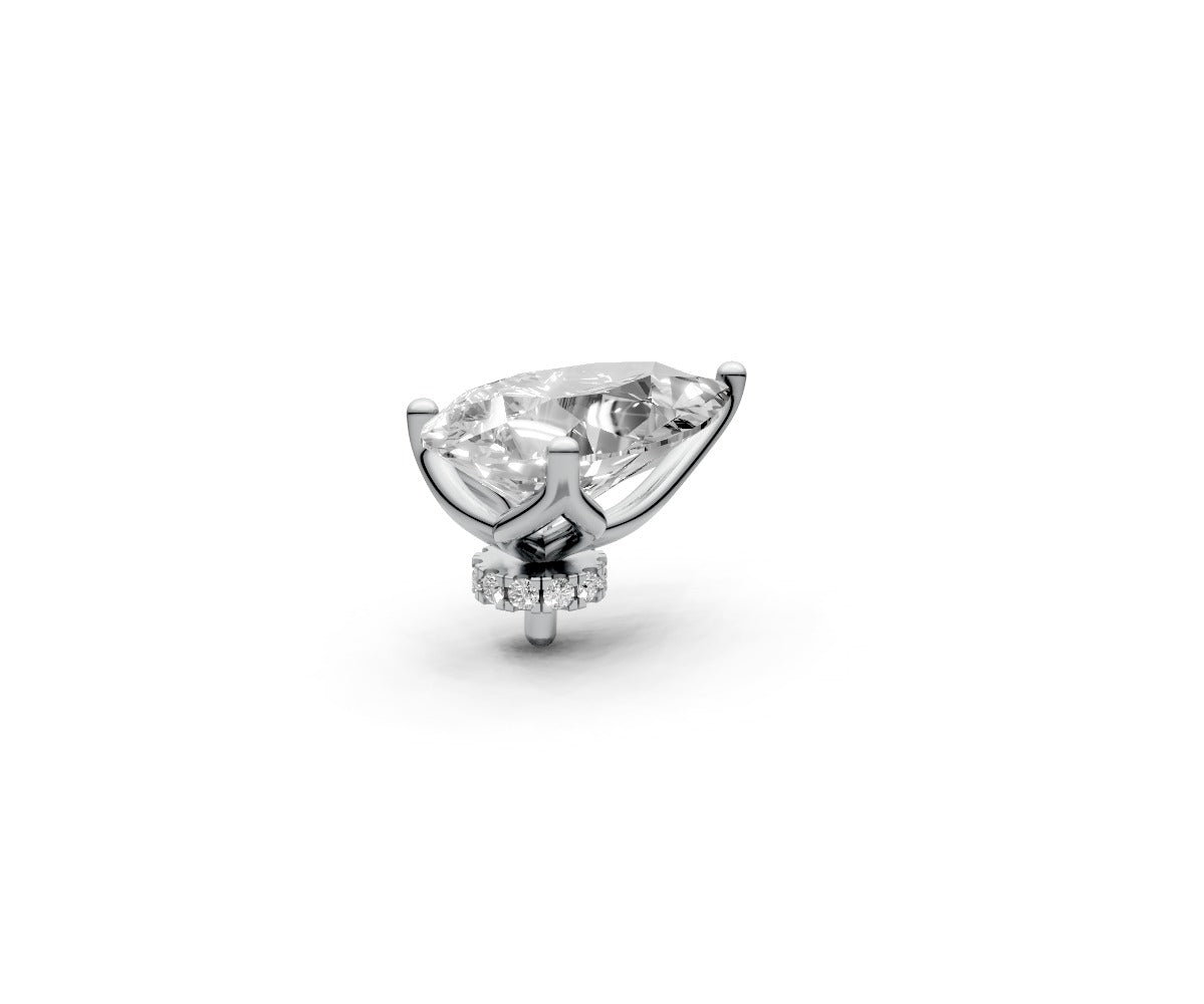 Pear 5ct Centre Setting with Hidden Halo