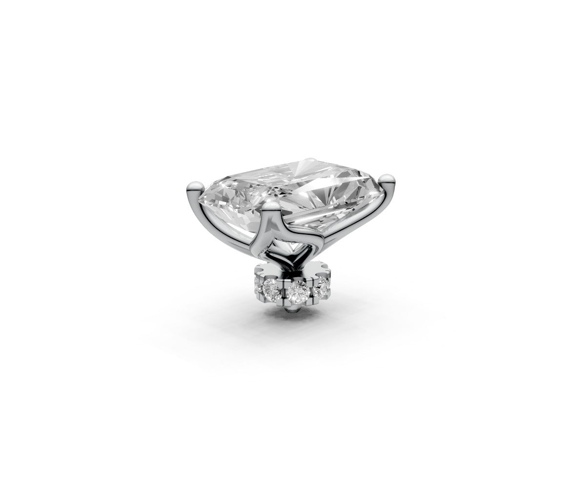 Radiant 1ct Centre Setting with Hidden Halo