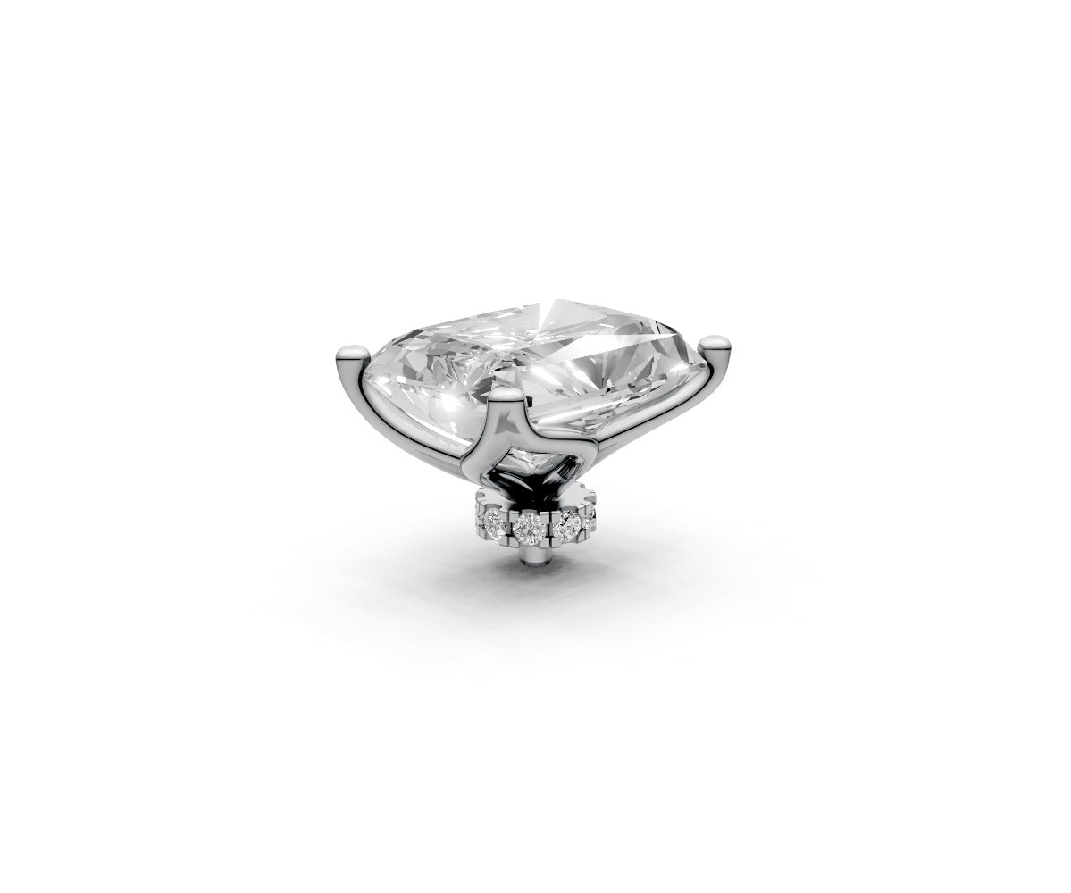 Radiant 4ct Centre Setting with Hidden Halo