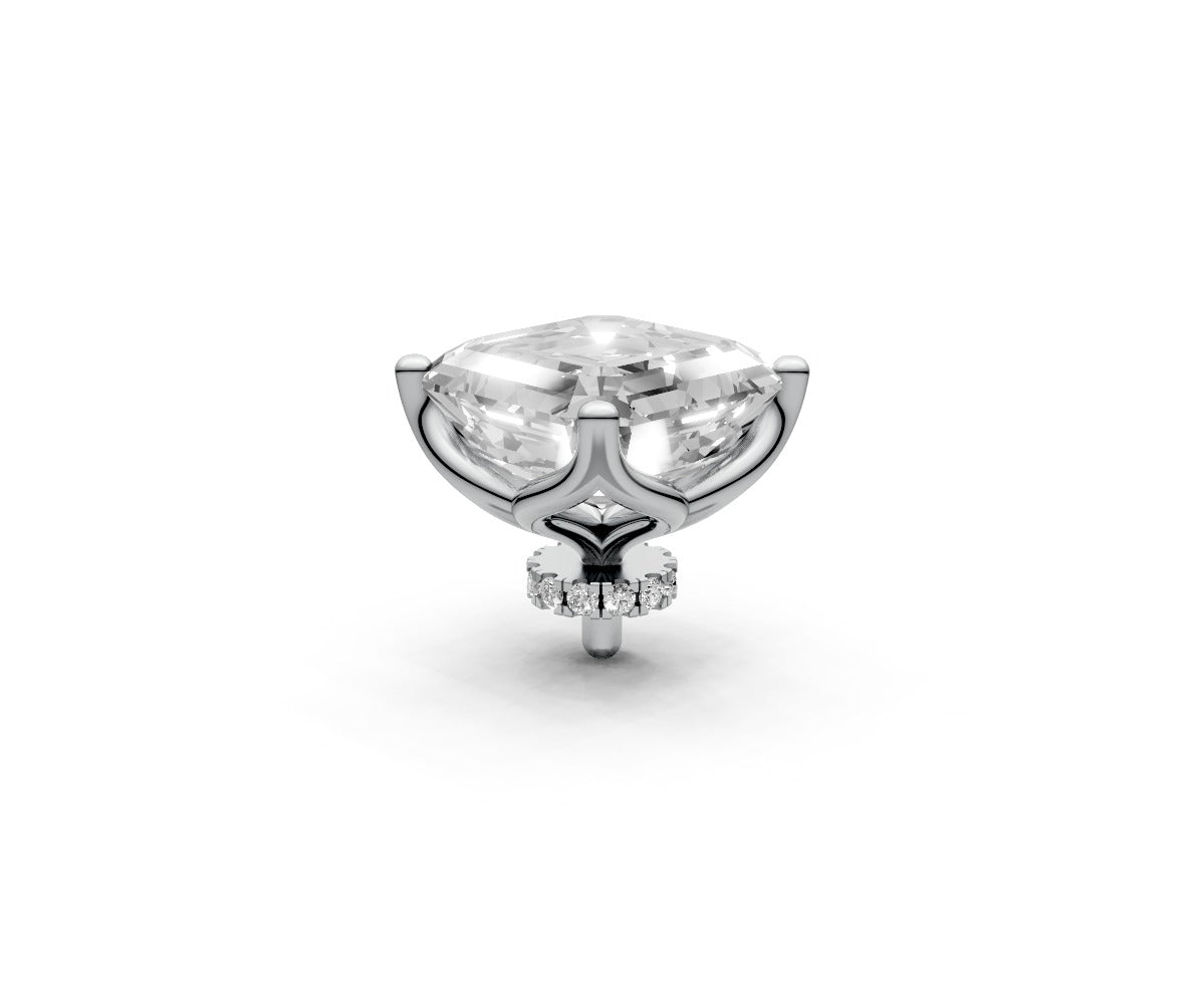 Asscher 2ct Centre Setting with Hidden Halo