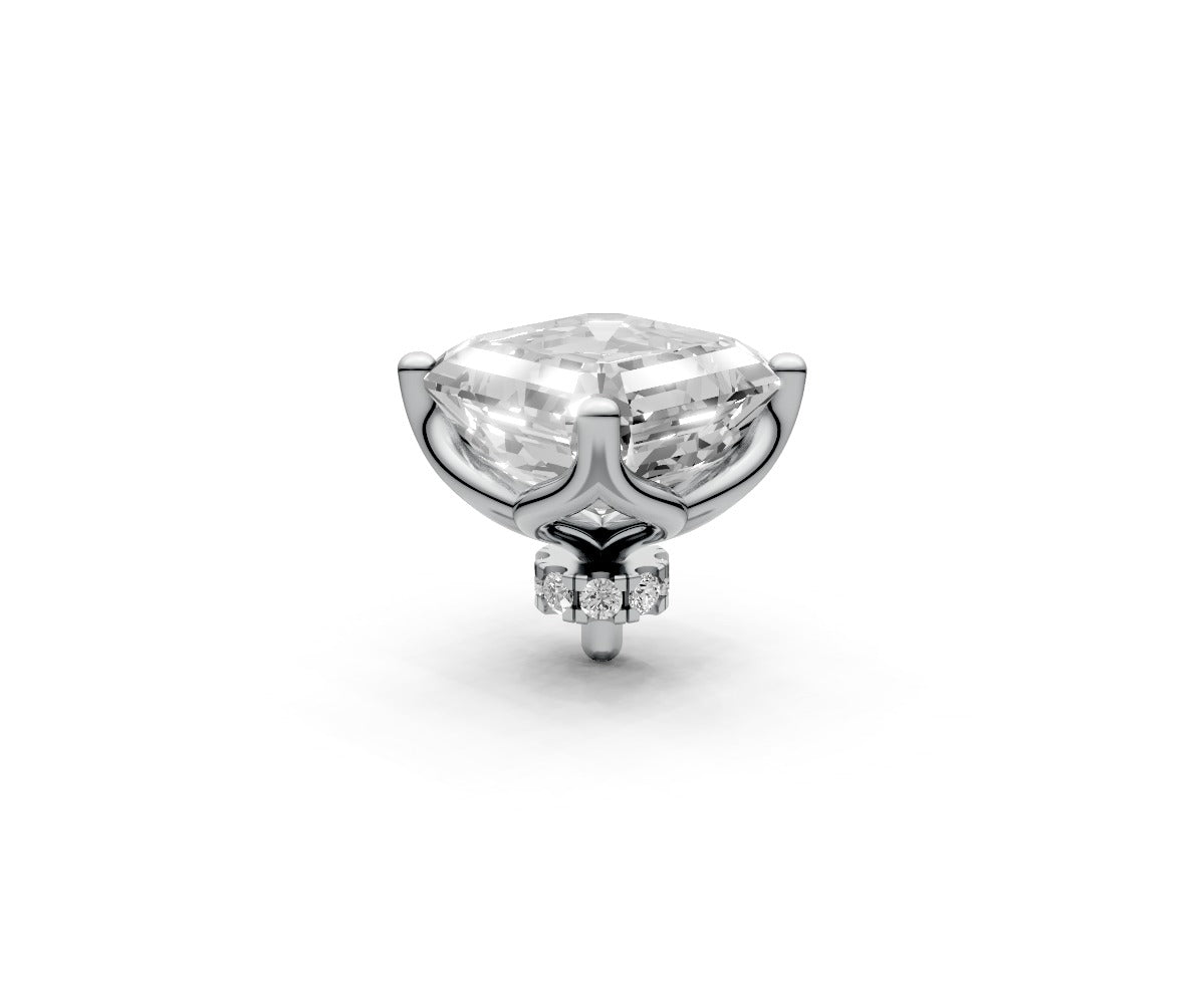 Asscher 3ct Centre Setting with Hidden Halo