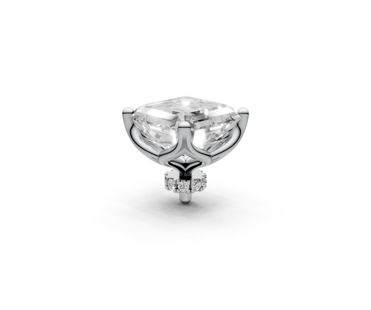 Asscher 4ct Centre Setting with Hidden Halo
