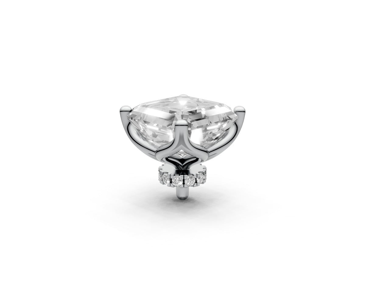 Asscher 5ct Centre Setting with Hidden Halo