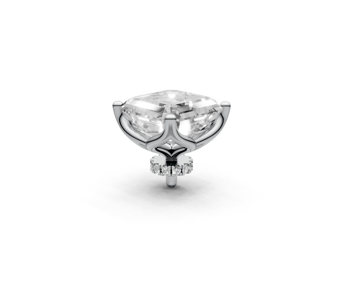 Asscher 7ct Centre Setting with Hidden Halo