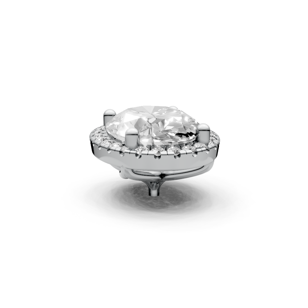 Oval 2ct Centre Setting with Halo