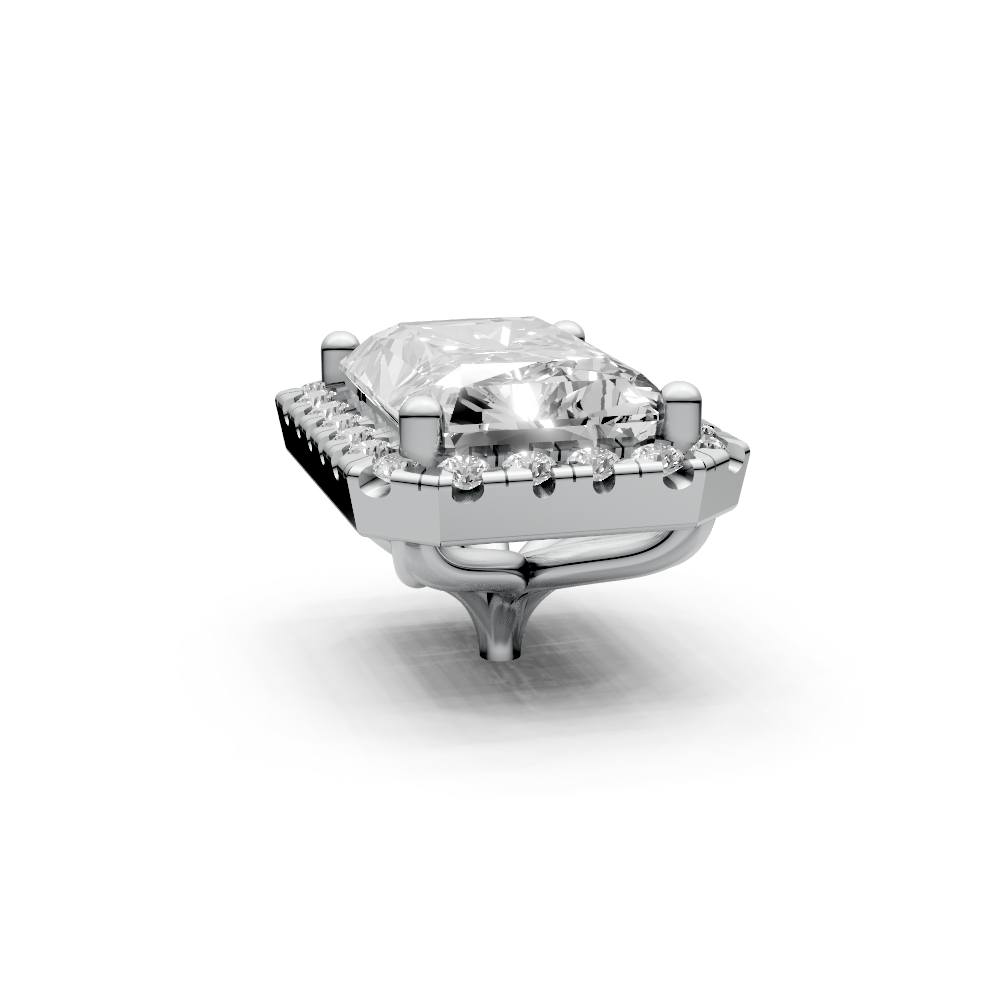 Radiant 1ct Centre Setting with Halo