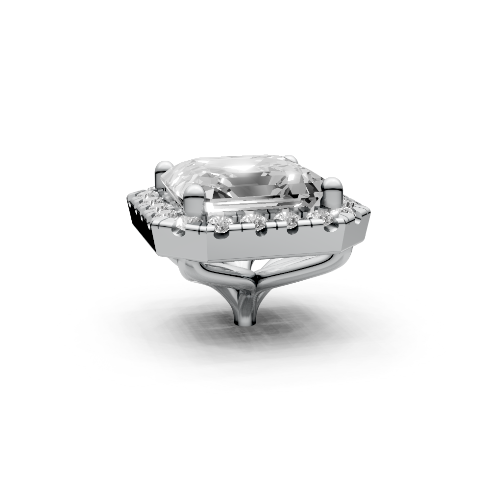 Asscher 1ct Centre Setting with Halo