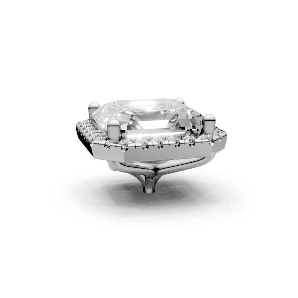 Asscher 3ct Centre Setting with Halo