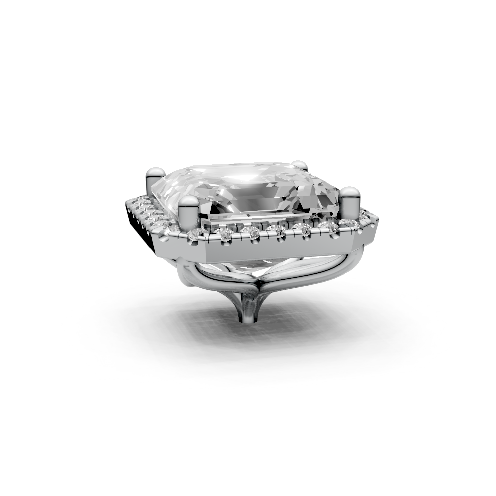 Asscher 4ct Centre Setting with Halo