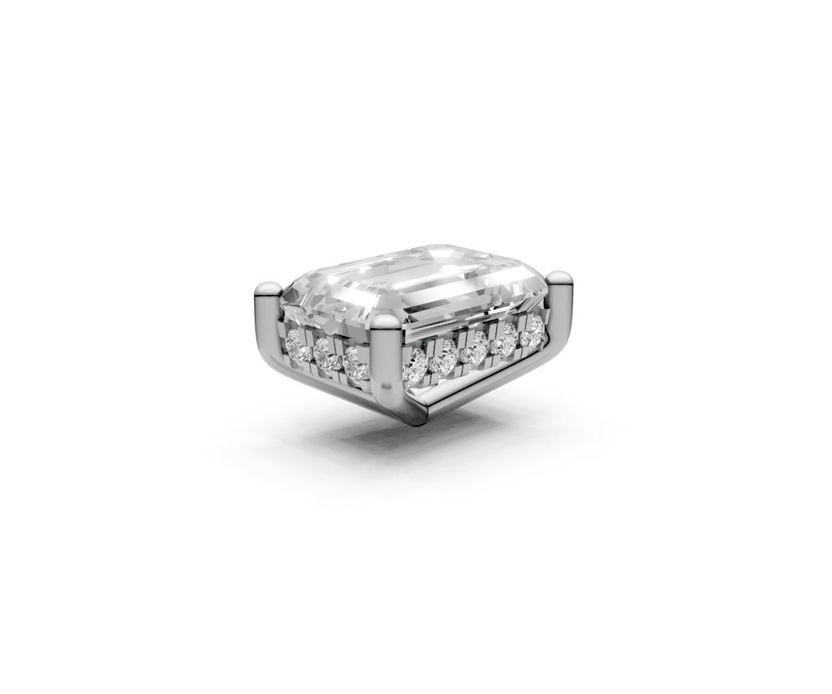 Emerald 1ct Centre Setting with Hidden Halo