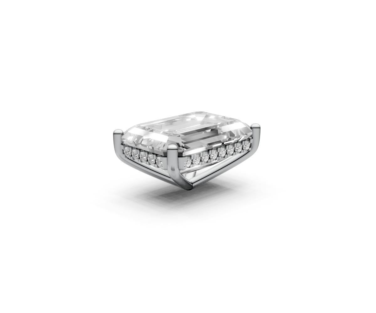Emerald 7ct Centre Setting with Hidden Halo