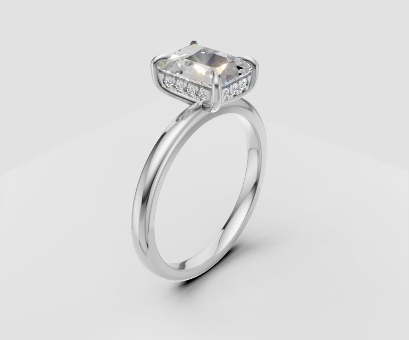 2ct Radiant Solitaire with Hidden Halo - Laboratory Grown Diamond