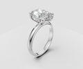4ct Oval Solitaire with Hidden Halo - Laboratory Grown Diamond (Design #3)