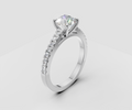 1ct Round Solitaire and Half Pave Band - Laboratory Grown Diamond