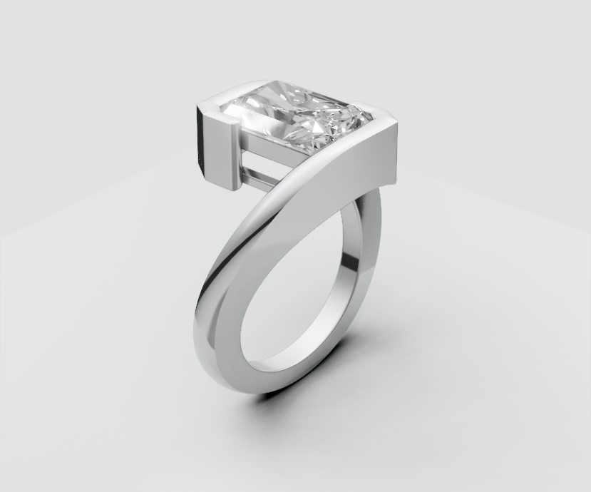 3ct Radiant Solitaire with Bypass - Laboratory Grown Diamond
