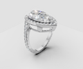 7ct Pear Solitaire with Halo and Full Pave Band - Laboratory Grown Diamond