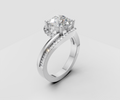 2ct Round Solitaire with Bypass and Full Pave Band - Laboratory Grown Diamond