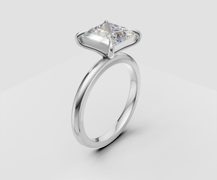 3ct Princess Solitaire - Laboratory Grown Diamond