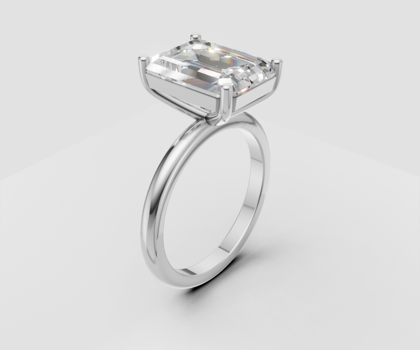 4.5ct Emerald Solitaire - Laboratory Grown Diamond