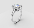 1.75ct Emerald Solitaire with Halo - Laboratory Grown Diamond
