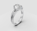 1.5ct Pear Solitaire and Half Pave Band - Laboratory Grown Diamond