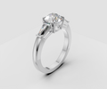 1ct Round Solitaire with Side Stones - Laboratory Grown Diamond