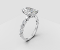 2.8ct Oval Solitaire with Side Stones - Laboratory Grown Diamond