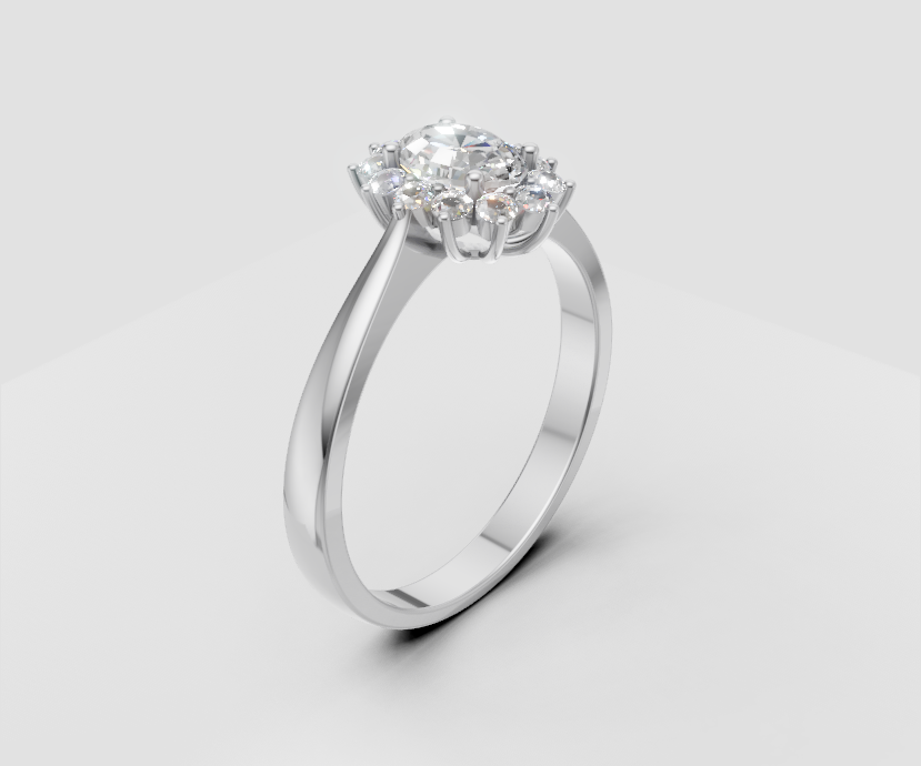 1ct Oval Solitaire with Halo - Laboratory Grown Diamond