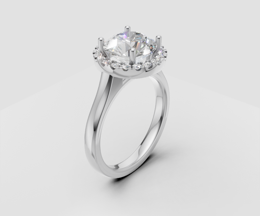 2.5ct Round Solitaire with Halo - Laboratory Grown Diamond