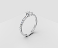 0.3ct Emerald Solitaire and Half Pave Band - Laboratory Grown Diamond